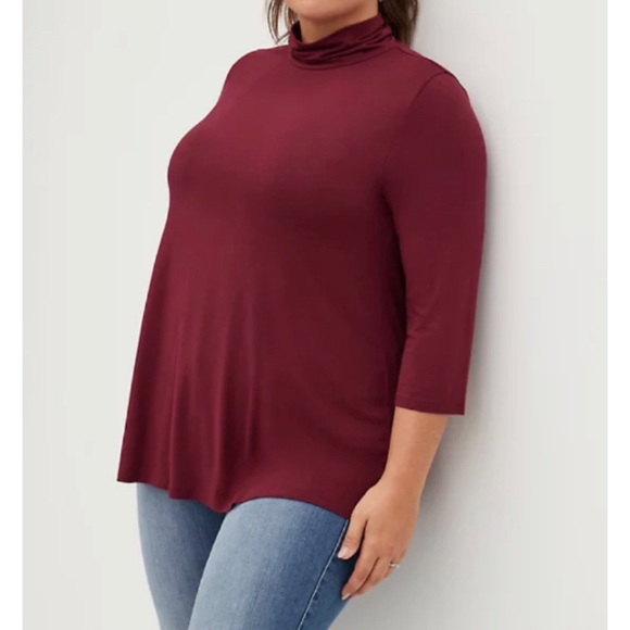 🆕 Super Soft Turtleneck Swing Short Sleeve Tee Top 1 1X 14 16 NWT Torrid New! - Picture 3 of 6